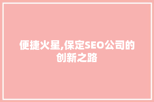 便捷火星,保定SEO公司的创新之路