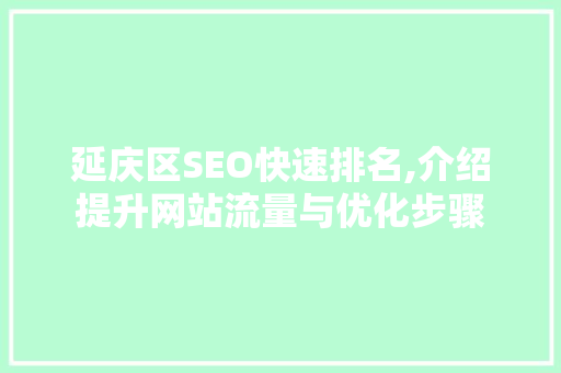 延庆区SEO快速排名,介绍提升网站流量与优化步骤