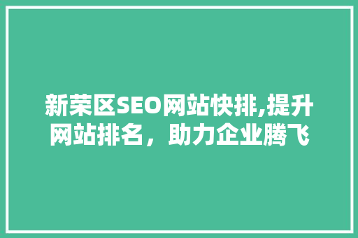 新荣区SEO网站快排,提升网站排名，助力企业腾飞 网站建设公司