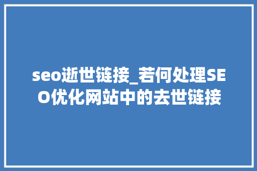 seo逝世链接_若何处理SEO优化网站中的去世链接