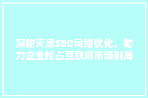 深耕天津SEO网络优化，助力企业抢占互联网市场制高点