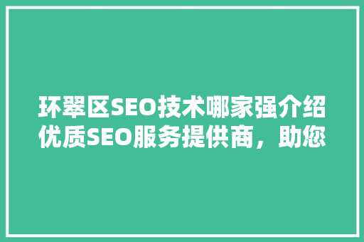 环翠区SEO技术哪家强介绍优质SEO服务提供商，助您抢占互联网高地