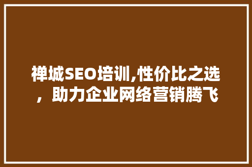 禅城SEO培训,性价比之选，助力企业网络营销腾飞 神马SEO