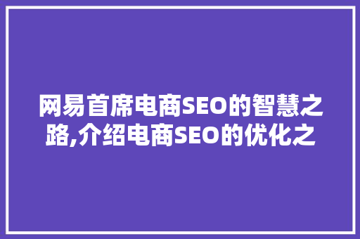 网易首席电商SEO的智慧之路,介绍电商SEO的优化之路 网站建设公司