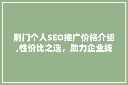 荆门个人SEO推广价格介绍,性价比之选，助力企业线上崛起