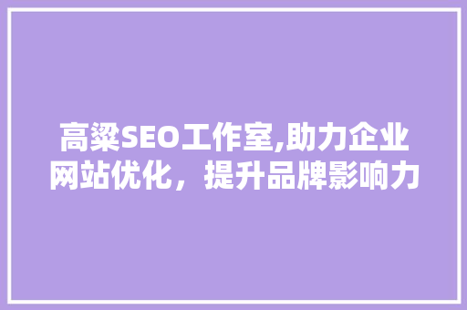 高粱SEO工作室,助力企业网站优化，提升品牌影响力 百度SEO