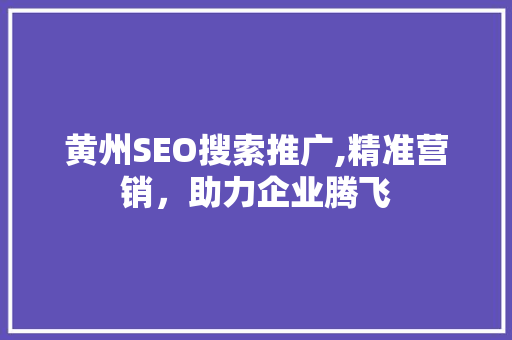 黄州SEO搜索推广,精准营销，助力企业腾飞