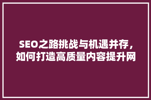 SEO之路挑战与机遇并存，如何打造高质量内容提升网站排名