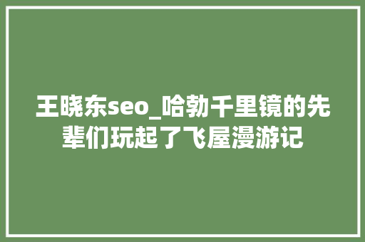 王晓东seo_哈勃千里镜的先辈们玩起了飞屋漫游记