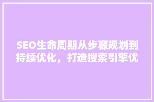SEO生命周期从步骤规划到持续优化，打造搜索引擎优化全流程