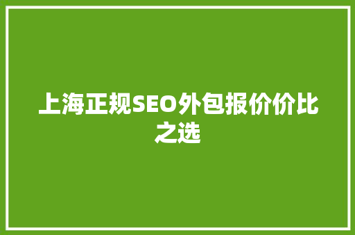 上海正规SEO外包报价价比之选 必应SEO