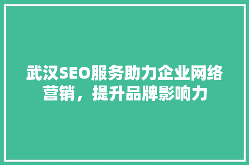 武汉SEO服务助力企业网络营销，提升品牌影响力