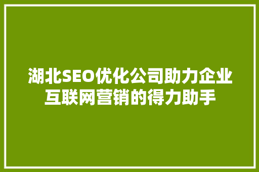 湖北SEO优化公司助力企业互联网营销的得力助手 必应SEO