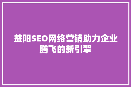 益阳SEO网络营销助力企业腾飞的新引擎