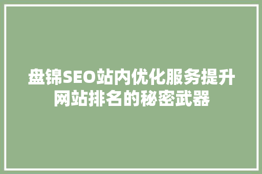 盘锦SEO站内优化服务提升网站排名的秘密武器 百度SEO 盘锦SEO站内优化服务提升网站排名的秘密武器 百度SEO