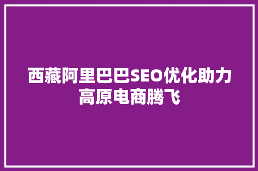西藏阿里巴巴SEO优化助力高原电商腾飞 搜狗SEO