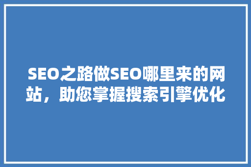 SEO之路做SEO哪里来的网站，助您掌握搜索引擎优化核心 搜狗SEO