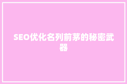 SEO优化名列前茅的秘密武器 必应SEO