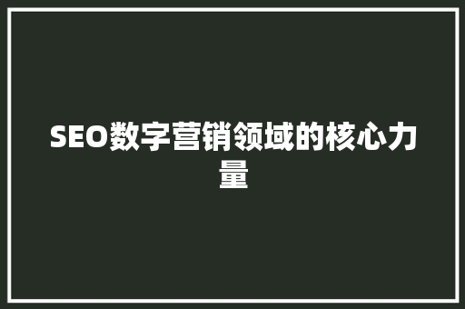 SEO数字营销领域的核心力量 必应SEO
