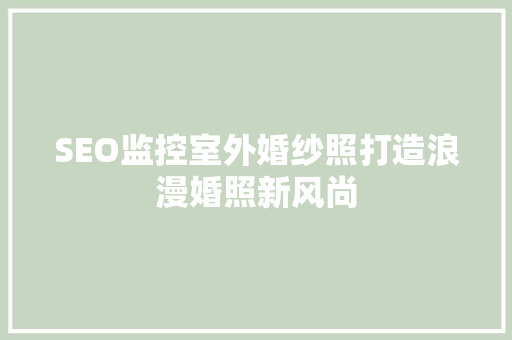 SEO监控室外婚纱照打造浪漫婚照新风尚 百度SEO