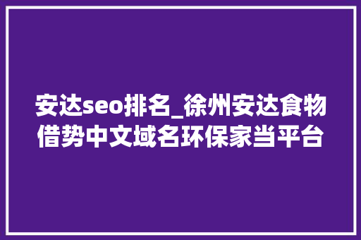安达seo排名_徐州安达食物借势中文域名环保家当平台商城打造环保电商平台
