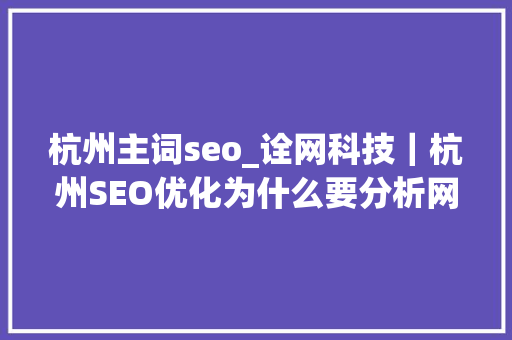 杭州主词seo_诠网科技｜杭州SEO优化为什么要分析网站数据