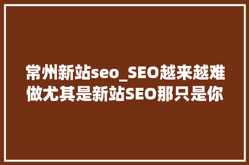 常州新站seo_SEO越来越难做尤其是新站SEO那只是你没找对方法罢了 常州新站seo_SEO越来越难做尤其是新站SEO那只是你没找对方法罢了 网站建设公司