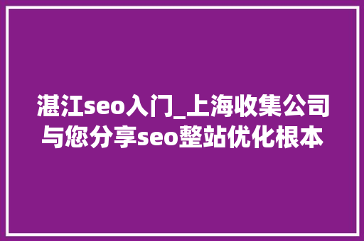 湛江seo入门_上海收集公司与您分享seo整站优化根本常识 湛江seo入门_上海收集公司与您分享seo整站优化根本常识 SEO关键词