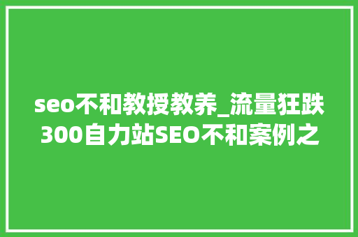seo不和教授教养_流量狂跌300自力站SEO不和案例之从wordpress转到shopify
