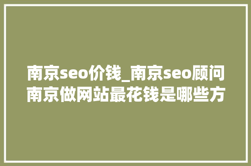 南京seo价钱_南京seo顾问南京做网站最花钱是哪些方面 南京seo价钱_南京seo顾问南京做网站最花钱是哪些方面 神马SEO
