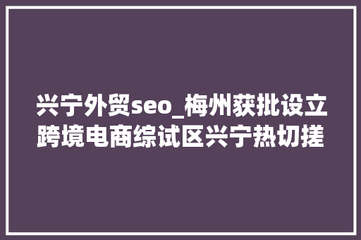 兴宁外贸seo_梅州获批设立跨境电商综试区兴宁热切搓手手盼政策红利助力外贸转型 兴宁外贸seo_梅州获批设立跨境电商综试区兴宁热切搓手手盼政策红利助力外贸转型 神马SEO