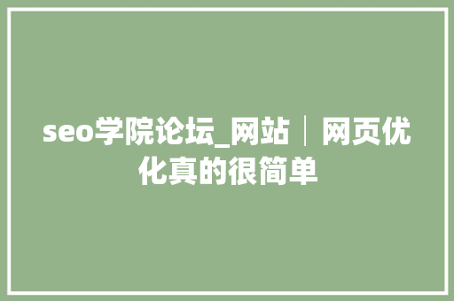 seo学院论坛_网站│网页优化真的很简单 seo学院论坛_网站│网页优化真的很简单 必应SEO