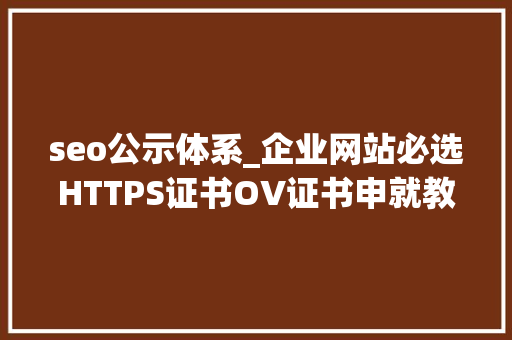 seo公示体系_企业网站必选HTTPS证书OV证书申就教程 seo公示体系_企业网站必选HTTPS证书OV证书申就教程 搜狗SEO