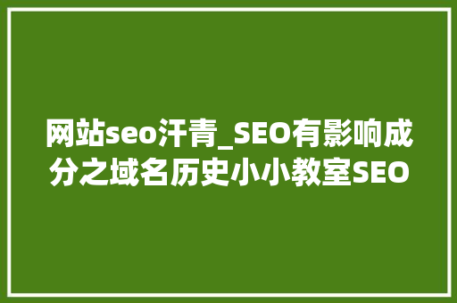 网站seo汗青_SEO有影响成分之域名历史小小教室SEO培训教程 网站seo汗青_SEO有影响成分之域名历史小小教室SEO培训教程 神马SEO