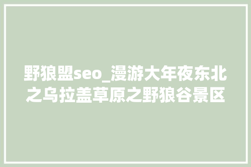 野狼盟seo_漫游大年夜东北之乌拉盖草原之野狼谷景区 野狼盟seo_漫游大年夜东北之乌拉盖草原之野狼谷景区 必应SEO