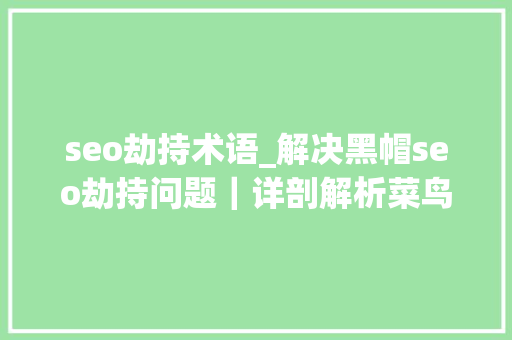 seo劫持术语_解决黑帽seo劫持问题｜详剖解析菜鸟都看得懂的内容 seo劫持术语_解决黑帽seo劫持问题｜详剖解析菜鸟都看得懂的内容 网站建设公司