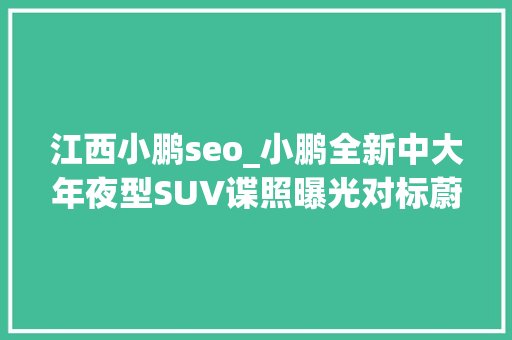 江西小鹏seo_小鹏全新中大年夜型SUV谍照曝光对标蔚来ES6