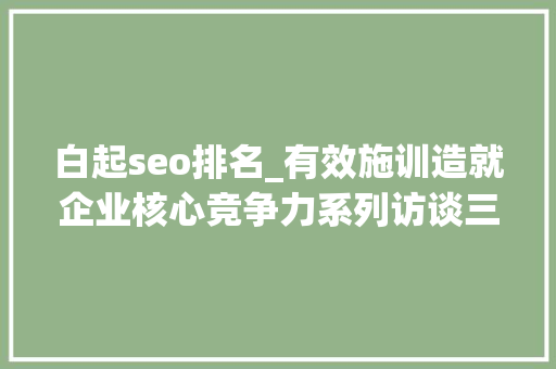 白起seo排名_有效施训造就企业核心竞争力系列访谈三白起 白起seo排名_有效施训造就企业核心竞争力系列访谈三白起 SEO关键词