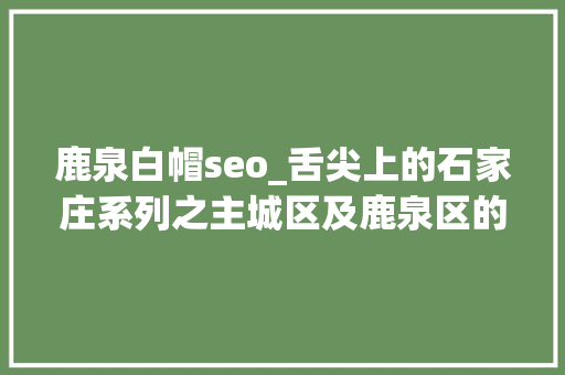 鹿泉白帽seo_舌尖上的石家庄系列之主城区及鹿泉区的特色美食 鹿泉白帽seo_舌尖上的石家庄系列之主城区及鹿泉区的特色美食 搜狗SEO