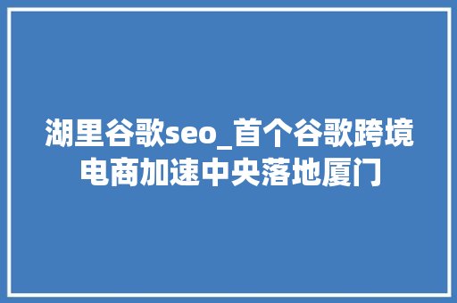 湖里谷歌seo_首个谷歌跨境电商加速中央落地厦门 湖里谷歌seo_首个谷歌跨境电商加速中央落地厦门 必应SEO