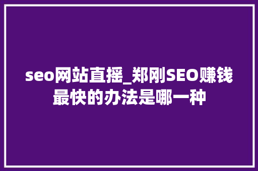 seo网站直摇_郑刚SEO赚钱最快的办法是哪一种 seo网站直摇_郑刚SEO赚钱最快的办法是哪一种 必应SEO