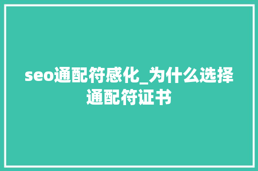 seo通配符感化_为什么选择通配符证书 seo通配符感化_为什么选择通配符证书 神马SEO