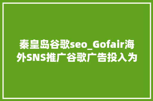 秦皇岛谷歌seo_Gofair海外SNS推广谷歌广告投入为何真正的外贸老司机高手