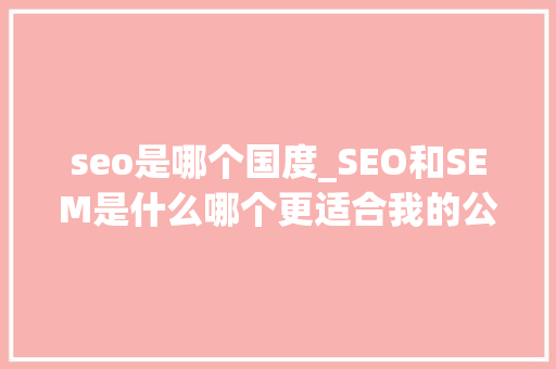 seo是哪个国度_SEO和SEM是什么哪个更适合我的公司呢