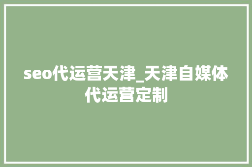 seo代运营天津_天津自媒体代运营定制 seo代运营天津_天津自媒体代运营定制 网站建设公司