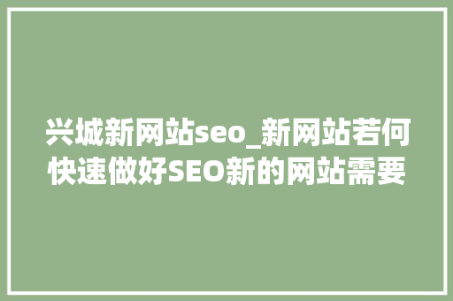 兴城新网站seo_新网站若何快速做好SEO新的网站需要优化多久才有排名 兴城新网站seo_新网站若何快速做好SEO新的网站需要优化多久才有排名 网站建设公司