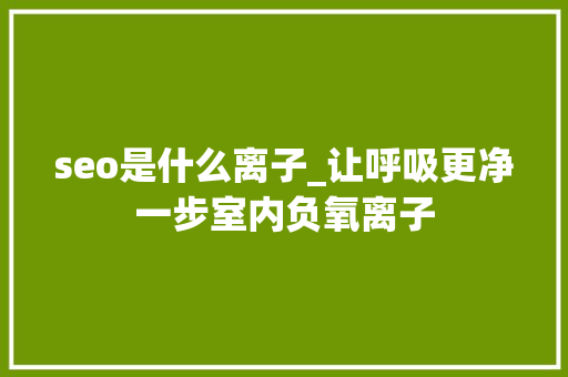 seo是什么离子_让呼吸更净一步室内负氧离子 网站建设公司 seo是什么离子_让呼吸更净一步室内负氧离子 seo是什么离子_让呼吸更净一步室内负氧离子 网站建设公司