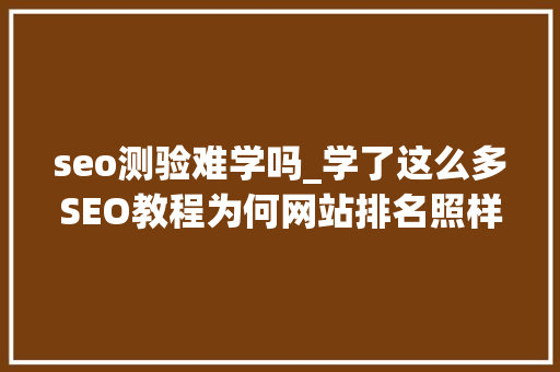 seo测验难学吗_学了这么多SEO教程为何网站排名照样上不去 seo测验难学吗_学了这么多SEO教程为何网站排名照样上不去 百度SEO