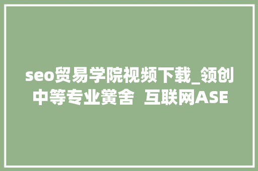 seo贸易学院视频下载_领创中等专业黉舍  互联网ASEO云学院