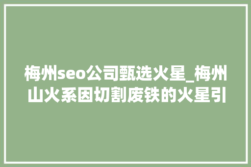 梅州seo公司甄选火星_梅州山火系因切割废铁的火星引燃杂草两人被刑拘幸无伤亡 梅州seo公司甄选火星_梅州山火系因切割废铁的火星引燃杂草两人被刑拘幸无伤亡 网站建设公司